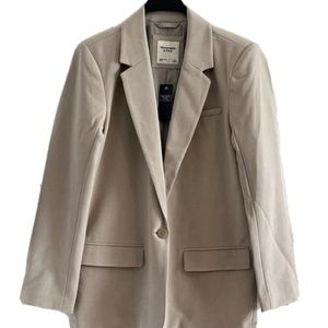 Abercrombie & Fitch Boyfriend Suiting Single Breasted Blazer Cream Size Small